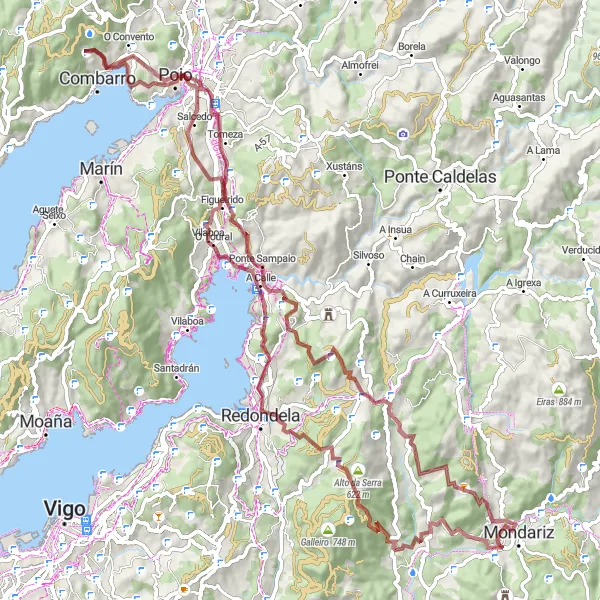 Map miniature of "Costa da Morte Gravel Adventure" cycling inspiration in Galicia, Spain. Generated by Tarmacs.app cycling route planner