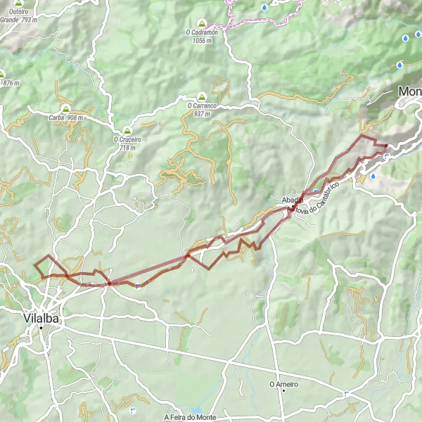 Karten-Miniaturansicht der Radinspiration "Abenteuerliche Schotterwege und Panoramablicke" in Galicia, Spain. Erstellt vom Tarmacs.app-Routenplaner für Radtouren