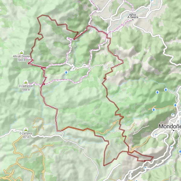 Miniatura mapy "Trasa O Outeiro" - trasy rowerowej w Galicia, Spain. Wygenerowane przez planer tras rowerowych Tarmacs.app