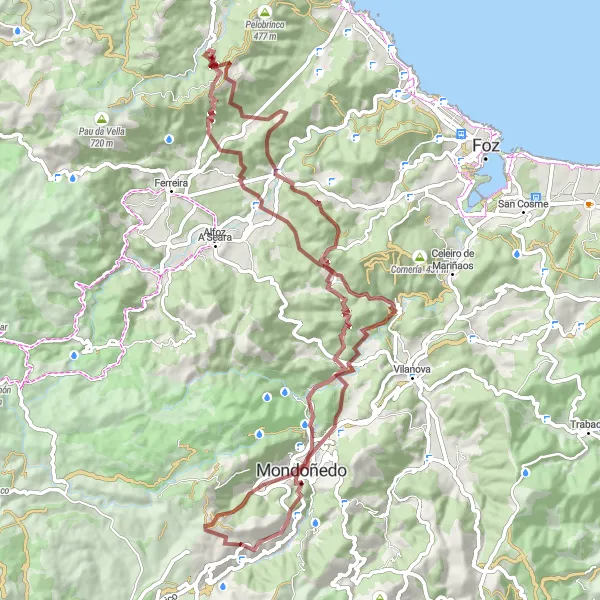 Miniatura mapy "Trasa Pico" - trasy rowerowej w Galicia, Spain. Wygenerowane przez planer tras rowerowych Tarmacs.app