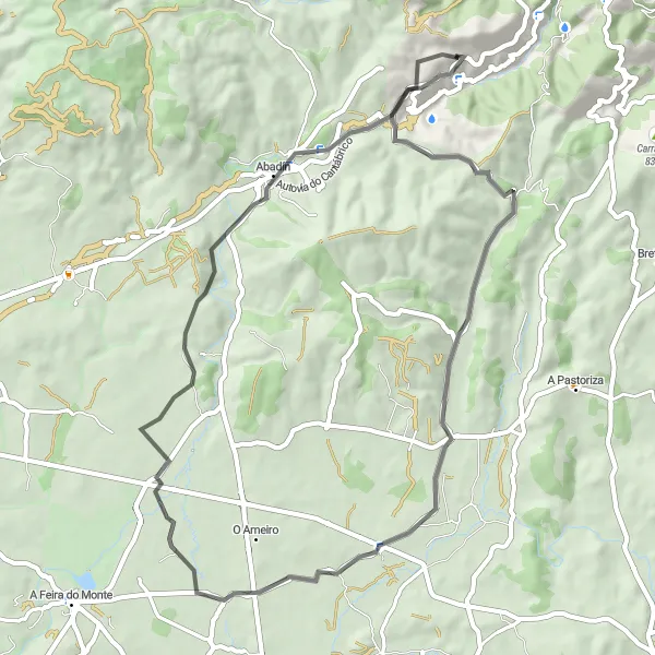 Miniatura mapy "Przez Urokliwe Wioski i Zielone Doliny" - trasy rowerowej w Galicia, Spain. Wygenerowane przez planer tras rowerowych Tarmacs.app