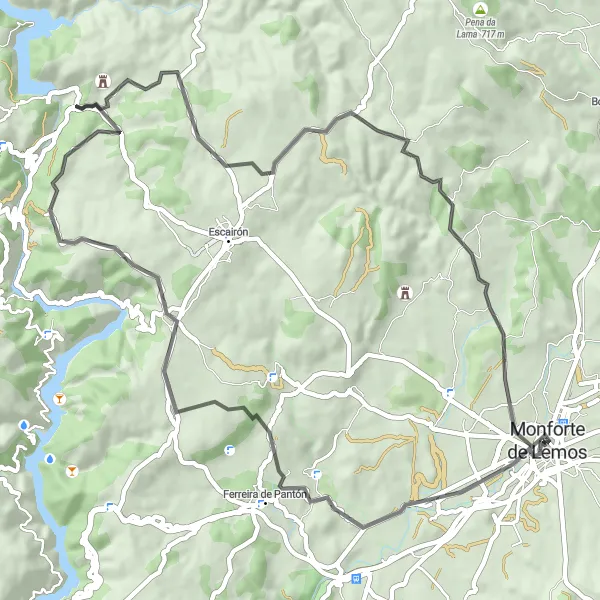 Miniaturní mapa "Okruh Torre Pequena" inspirace pro cyklisty v oblasti Galicia, Spain. Vytvořeno pomocí plánovače tras Tarmacs.app