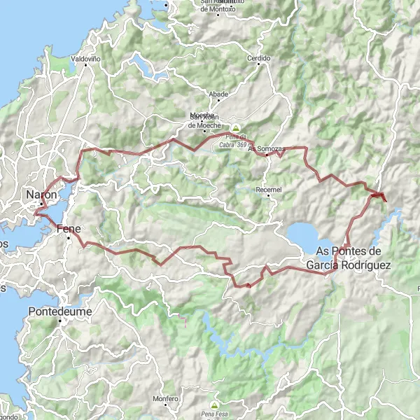 Miniatura mapy "Trasa rowerowa w okolicy Narón (Galicia, Hiszpania)" - trasy rowerowej w Galicia, Spain. Wygenerowane przez planer tras rowerowych Tarmacs.app