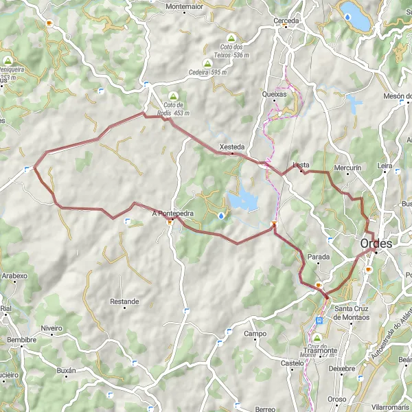 Map miniature of "Numide Circuit" cycling inspiration in Galicia, Spain. Generated by Tarmacs.app cycling route planner