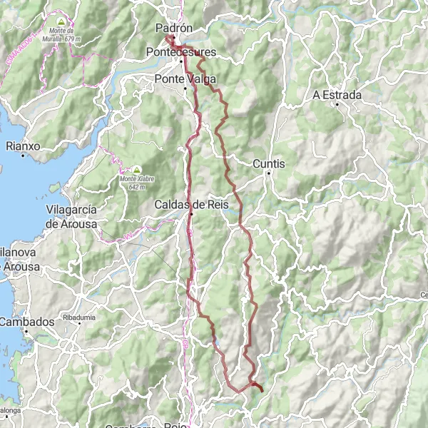 Map miniature of "Lestrobe Gravel Epic" cycling inspiration in Galicia, Spain. Generated by Tarmacs.app cycling route planner