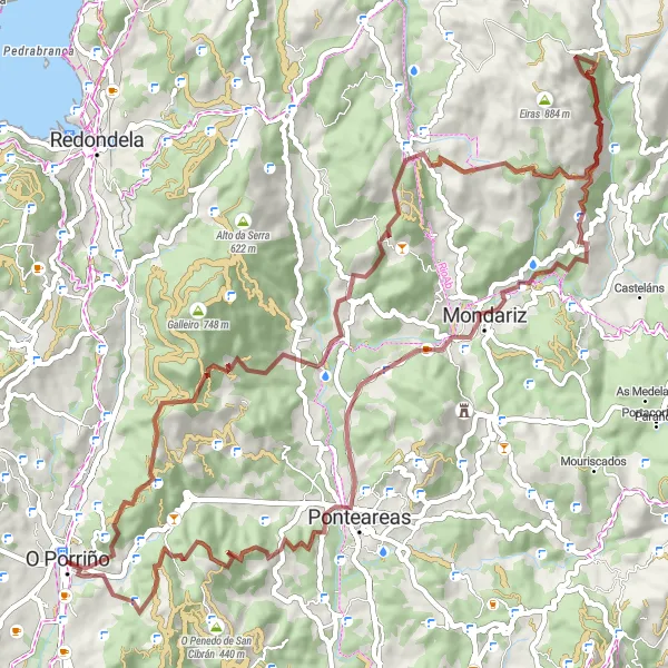 Map miniature of "Galician Gravel Expedition" cycling inspiration in Galicia, Spain. Generated by Tarmacs.app cycling route planner