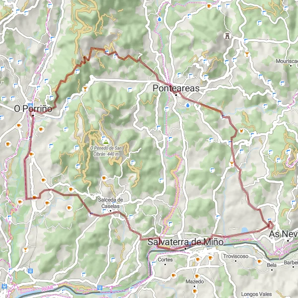 Map miniature of "Gravel Adventure" cycling inspiration in Galicia, Spain. Generated by Tarmacs.app cycling route planner