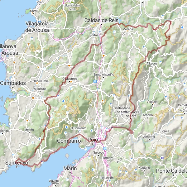 Map miniature of "Exploring Galician Gravel Cycling Route" cycling inspiration in Galicia, Spain. Generated by Tarmacs.app cycling route planner