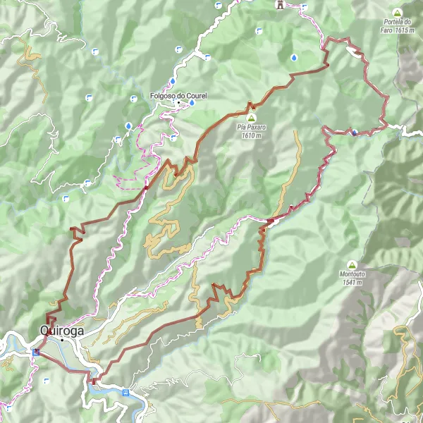 Map miniature of "Hidden Gems" cycling inspiration in Galicia, Spain. Generated by Tarmacs.app cycling route planner