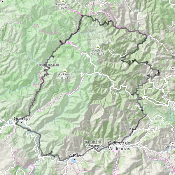 Miniatura mapy "Trasa rowerowa zaczynająca się w Quiroga" - trasy rowerowej w Galicia, Spain. Wygenerowane przez planer tras rowerowych Tarmacs.app