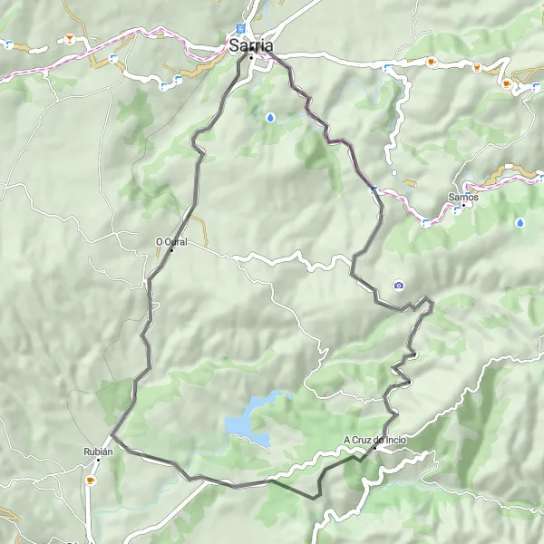 Miniatua del mapa de inspiración ciclista "Ruta de Castro de Formigueiros" en Galicia, Spain. Generado por Tarmacs.app planificador de rutas ciclistas