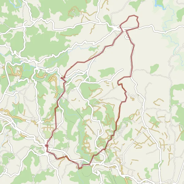 Map miniature of "Discover Hidden Gems on Gravel Trails" cycling inspiration in Galicia, Spain. Generated by Tarmacs.app cycling route planner