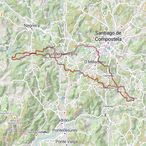 Miniaturní mapa "Okružní cyklistická trasa Vedra - A Ramallosa" inspirace pro cyklisty v oblasti Galicia, Spain. Vytvořeno pomocí plánovače tras Tarmacs.app