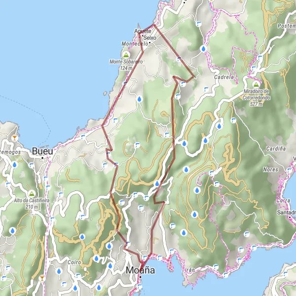 Miniatura mapy "Ronda Gravel Outeiro da Paralaia" - trasy rowerowej w Galicia, Spain. Wygenerowane przez planer tras rowerowych Tarmacs.app