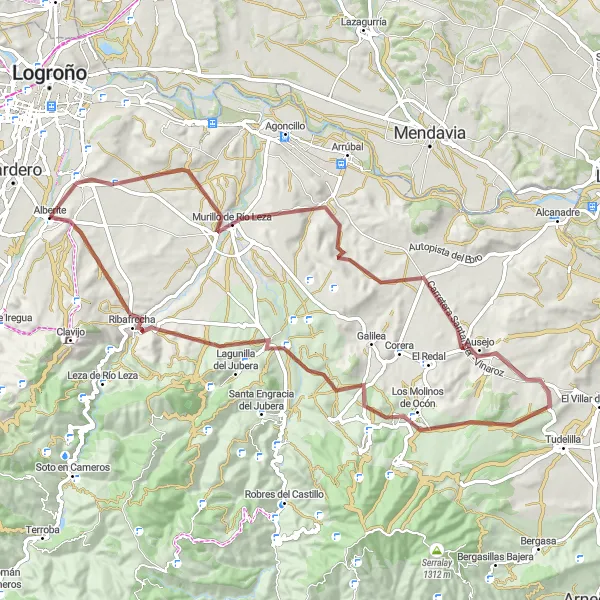 Miniatua del mapa de inspiración ciclista "Ruta de Villamediana de Iregua y Aldealobos" en La Rioja, Spain. Generado por Tarmacs.app planificador de rutas ciclistas