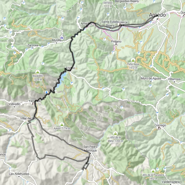 Miniaturekort af cykelinspirationen "Udfordrende Landevejstur med Fantastiske Highlights" i La Rioja, Spain. Genereret af Tarmacs.app cykelruteplanlægger