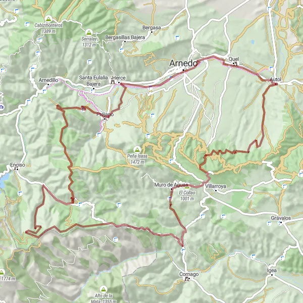 Miniatua del mapa de inspiración ciclista "Aventura en Sierra El Palo" en La Rioja, Spain. Generado por Tarmacs.app planificador de rutas ciclistas