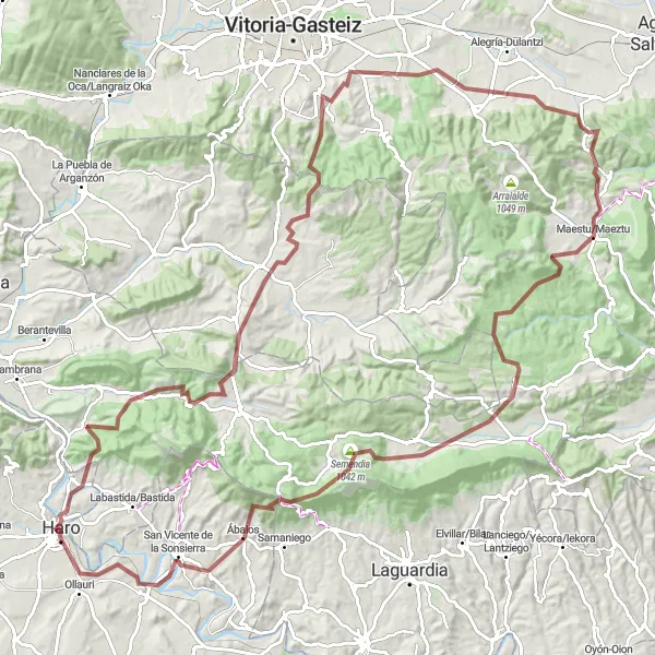 Miniatua del mapa de inspiración ciclista "Ruta de ciclismo de gravel cerca de Haro" en La Rioja, Spain. Generado por Tarmacs.app planificador de rutas ciclistas