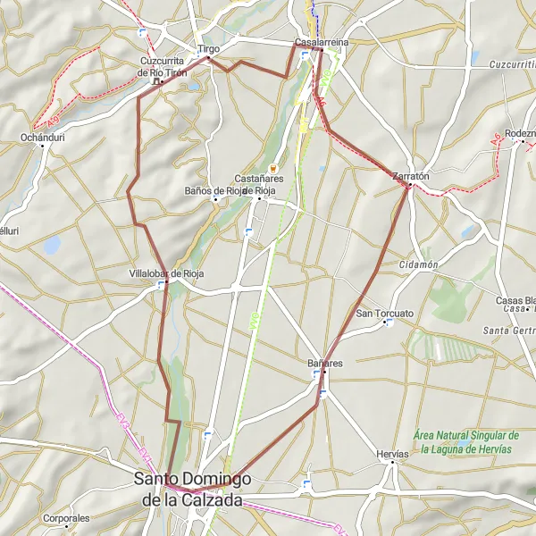 Miniatura mapy "Szybka wycieczka gravelowa przez malownicze wsie" - trasy rowerowej w La Rioja, Spain. Wygenerowane przez planer tras rowerowych Tarmacs.app