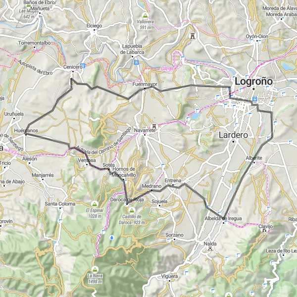 Map miniature of "Rural Splendor: Villages and Nature in La Rioja" cycling inspiration in La Rioja, Spain. Generated by Tarmacs.app cycling route planner