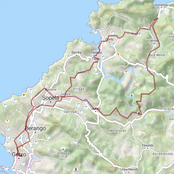 Miniaturní mapa "Okružní cesta skrze Getxo a Algorta" inspirace pro cyklisty v oblasti País Vasco, Spain. Vytvořeno pomocí plánovače tras Tarmacs.app