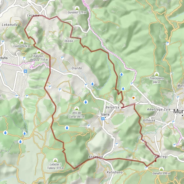 Miniatuurkaart van de fietsinspiratie "Verkenning van Montzitzorrotz en Mendizabal" in País Vasco, Spain. Gemaakt door de Tarmacs.app fietsrouteplanner