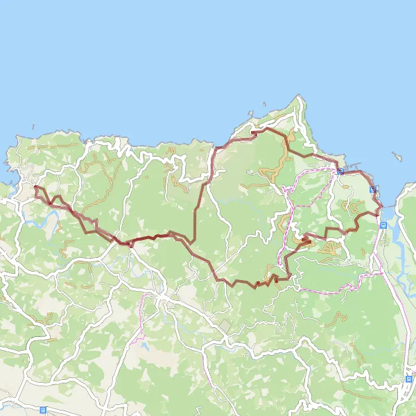 Miniatura della mappa di ispirazione al ciclismo "Perfetta avventura in Gravel da Sukarrieta a Betrokolo" nella regione di País Vasco, Spain. Generata da Tarmacs.app, pianificatore di rotte ciclistiche