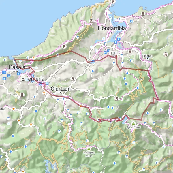 Map miniature of "The Coastal Gravel Delight" cycling inspiration in País Vasco, Spain. Generated by Tarmacs.app cycling route planner