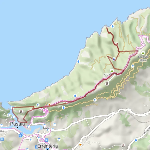 Map miniature of "The Short and Serene Gravel Escape" cycling inspiration in País Vasco, Spain. Generated by Tarmacs.app cycling route planner