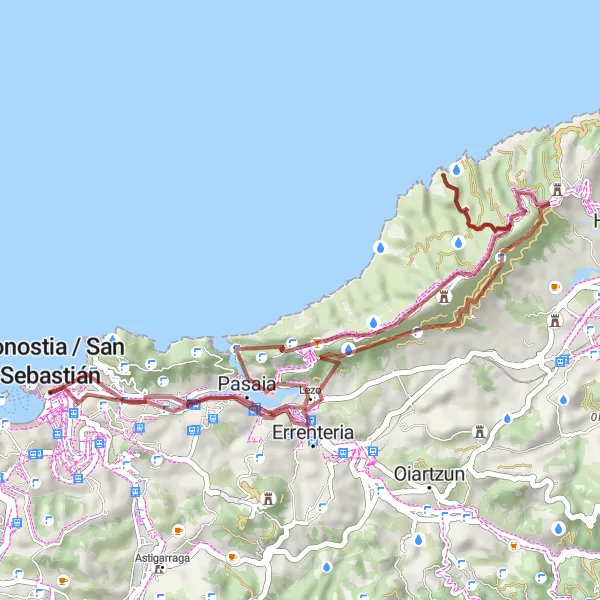 Karten-Miniaturansicht der Radinspiration "Rundfahrt durch die baskische Landschaft" in País Vasco, Spain. Erstellt vom Tarmacs.app-Routenplaner für Radtouren