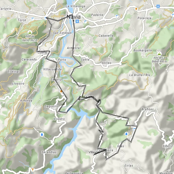 Map miniature of "Village Hopping" cycling inspiration in Principado de Asturias, Spain. Generated by Tarmacs.app cycling route planner