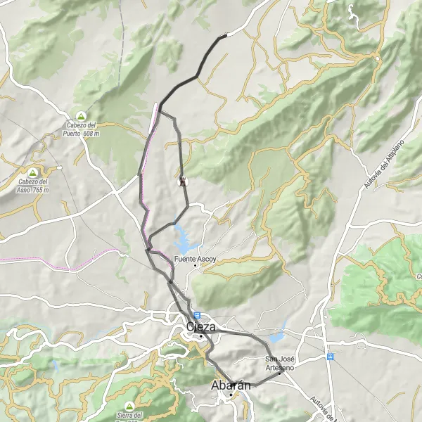 Miniatura della mappa di ispirazione al ciclismo "Tour in bicicletta road attraversando Cieza, Maripinar e San José Artesano" nella regione di Región de Murcia, Spain. Generata da Tarmacs.app, pianificatore di rotte ciclistiche