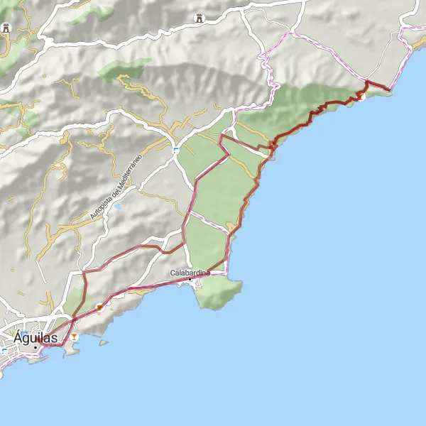 Miniatua del mapa de inspiración ciclista "Ruta de Águilas, Calabardina y Puntas de Calnegre" en Región de Murcia, Spain. Generado por Tarmacs.app planificador de rutas ciclistas