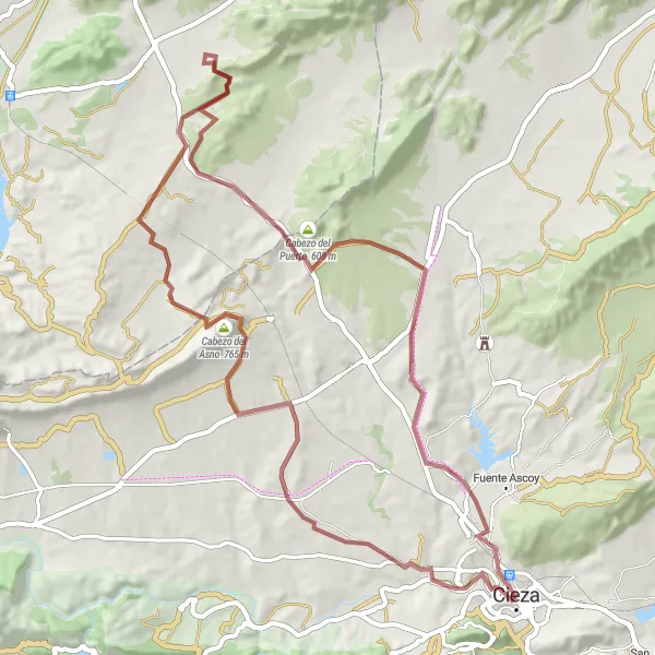 Karten-Miniaturansicht der Radinspiration "Naturerlebnis in den Bergen von Cieza" in Región de Murcia, Spain. Erstellt vom Tarmacs.app-Routenplaner für Radtouren