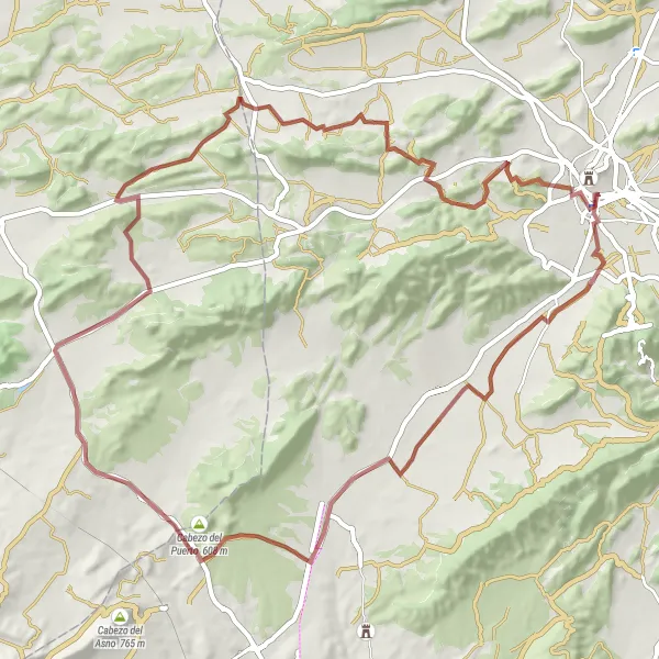 Map miniature of "Scenic Hills and Valleys" cycling inspiration in Región de Murcia, Spain. Generated by Tarmacs.app cycling route planner