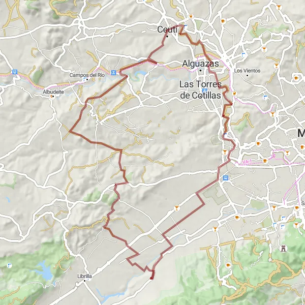 Miniatura della mappa di ispirazione al ciclismo "La Graviglia a Sangonera la Seca" nella regione di Región de Murcia, Spain. Generata da Tarmacs.app, pianificatore di rotte ciclistiche