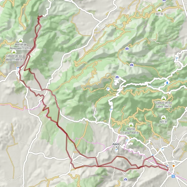 Miniatua del mapa de inspiración ciclista "Ruta de Gravel por los cerros" en Región de Murcia, Spain. Generado por Tarmacs.app planificador de rutas ciclistas