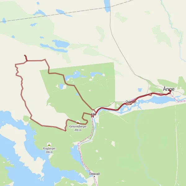 Kartminiatyr av "Ångebyn Loop" cykelinspiration i Mellersta Norrland, Sweden. Genererad av Tarmacs.app cykelruttplanerare