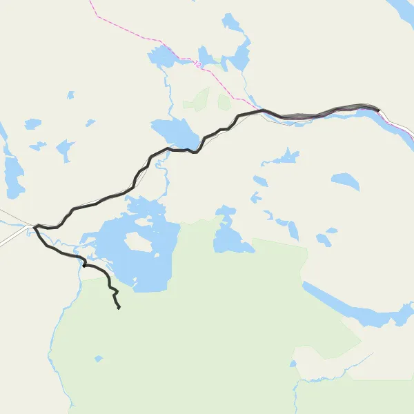 Map miniature of "Indalsälven Loop" cycling inspiration in Mellersta Norrland, Sweden. Generated by Tarmacs.app cycling route planner