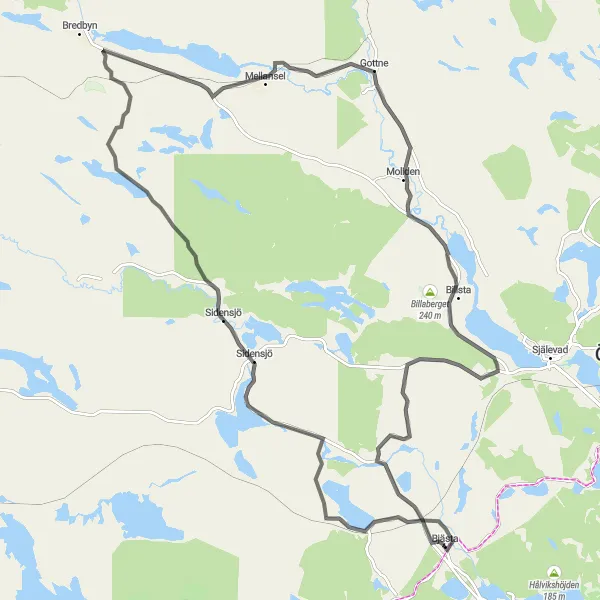 Map miniature of "Bureåstrand Adventure" cycling inspiration in Mellersta Norrland, Sweden. Generated by Tarmacs.app cycling route planner