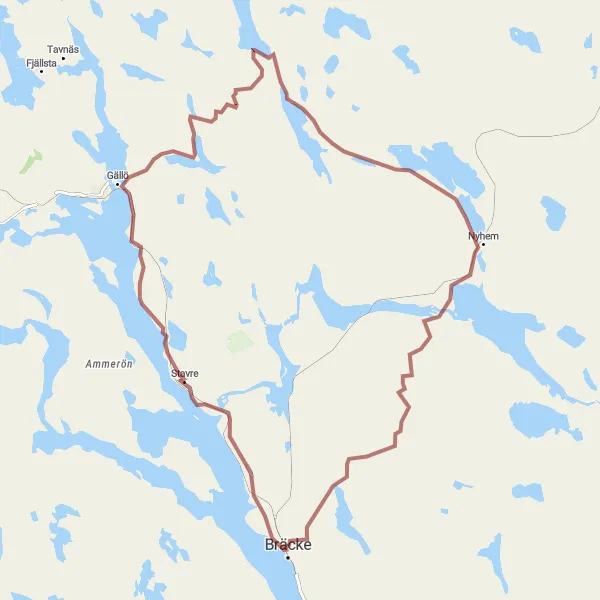 Map miniature of "Gällö Gravel Escape" cycling inspiration in Mellersta Norrland, Sweden. Generated by Tarmacs.app cycling route planner