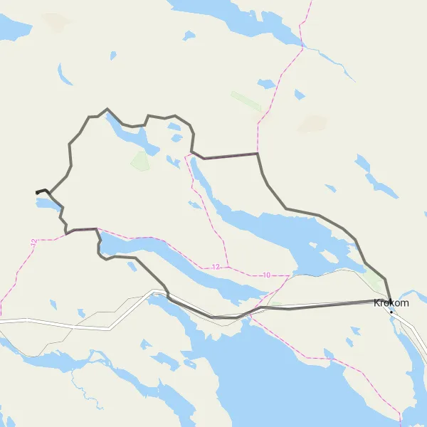 Map miniature of "Ytterån Discovery" cycling inspiration in Mellersta Norrland, Sweden. Generated by Tarmacs.app cycling route planner