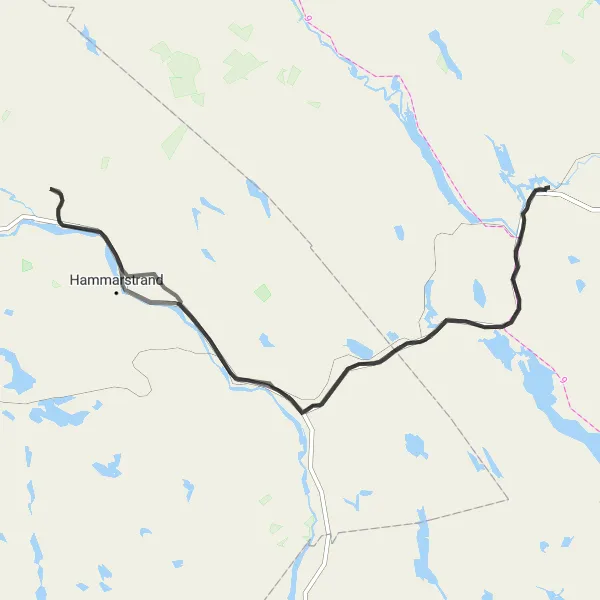 Map miniature of "Långsele Adventure" cycling inspiration in Mellersta Norrland, Sweden. Generated by Tarmacs.app cycling route planner