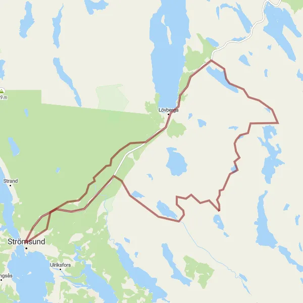 Map miniature of "The Gravel Adventure" cycling inspiration in Mellersta Norrland, Sweden. Generated by Tarmacs.app cycling route planner