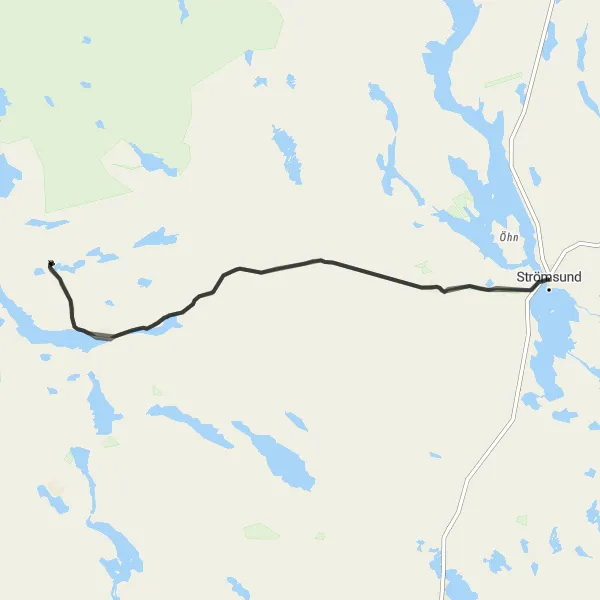 Kartminiatyr av "Strömsund till Henningskälen och tillbaka" cykelinspiration i Mellersta Norrland, Sweden. Genererad av Tarmacs.app cykelruttplanerare