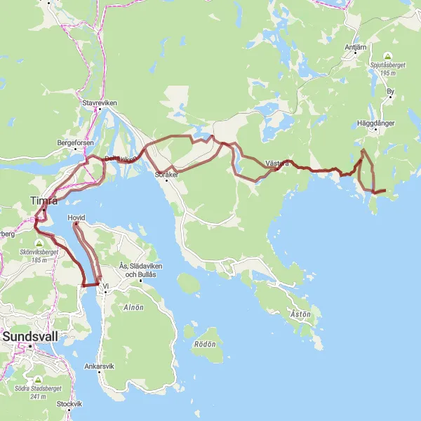 Map miniature of "Gravel Glory: Indalsälven Adventure" cycling inspiration in Mellersta Norrland, Sweden. Generated by Tarmacs.app cycling route planner