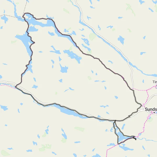 Kartminiatyr av "Marmen till Lucksta Cykelväg" cykelinspiration i Mellersta Norrland, Sweden. Genererad av Tarmacs.app cykelruttplanerare