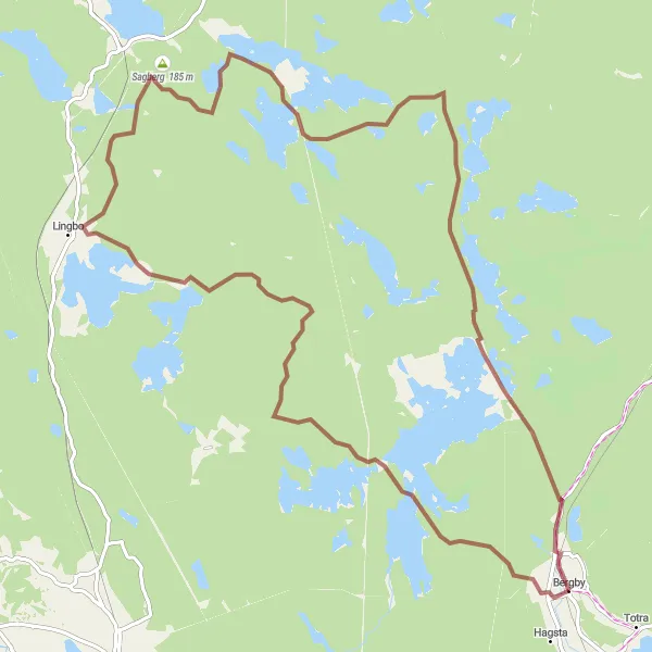 Map miniature of "Scenic Gravel Adventure" cycling inspiration in Norra Mellansverige, Sweden. Generated by Tarmacs.app cycling route planner