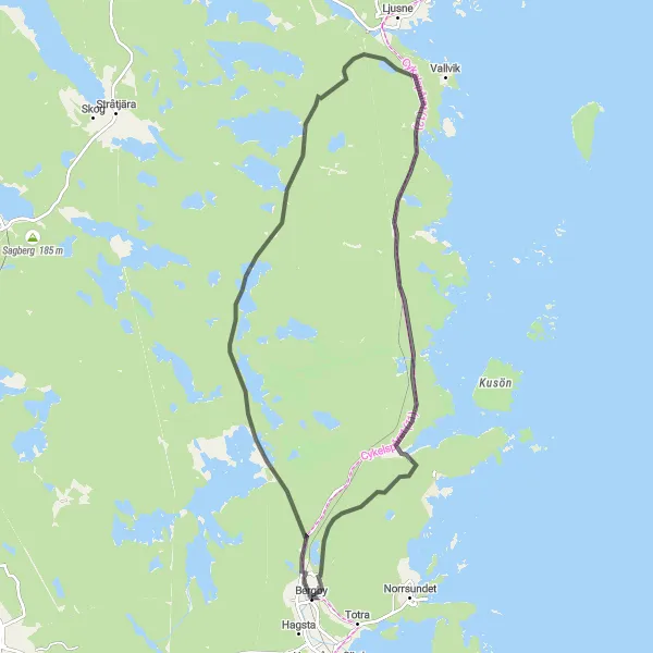 Map miniature of "Axmar History Ride" cycling inspiration in Norra Mellansverige, Sweden. Generated by Tarmacs.app cycling route planner