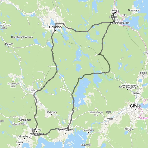 Map miniature of "Svensk Road Adventure" cycling inspiration in Norra Mellansverige, Sweden. Generated by Tarmacs.app cycling route planner